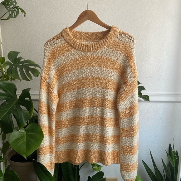 Madewell Baez Striped Knit Sweater Wool Alpaca Blend - Picture 2 of 4